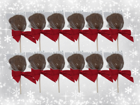 Milk Chocolate Santa Lollipops -  Set of 12