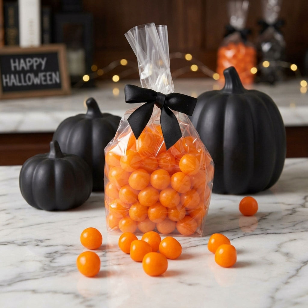Sugar Plum Chocolates Orange Sour Balls Halloween Candy Bag