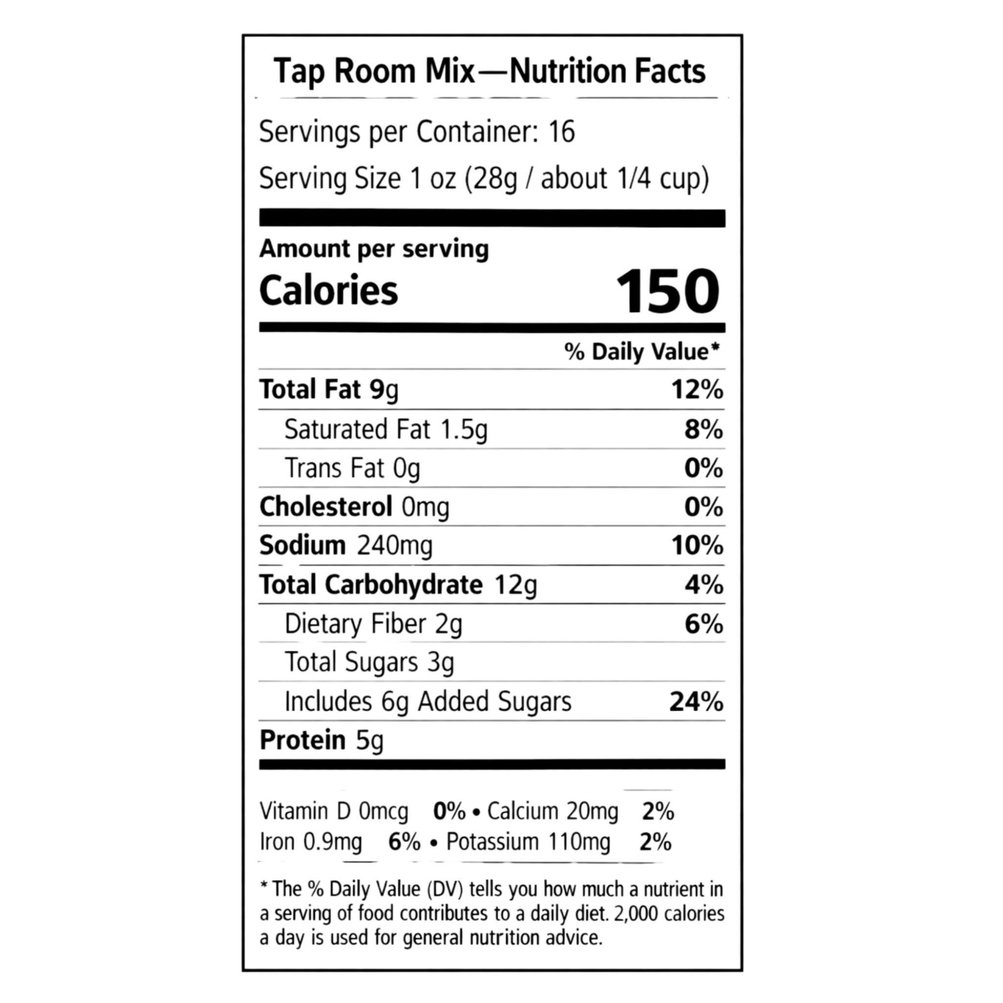 Tap Room Mix 1lb Nutritional Facts