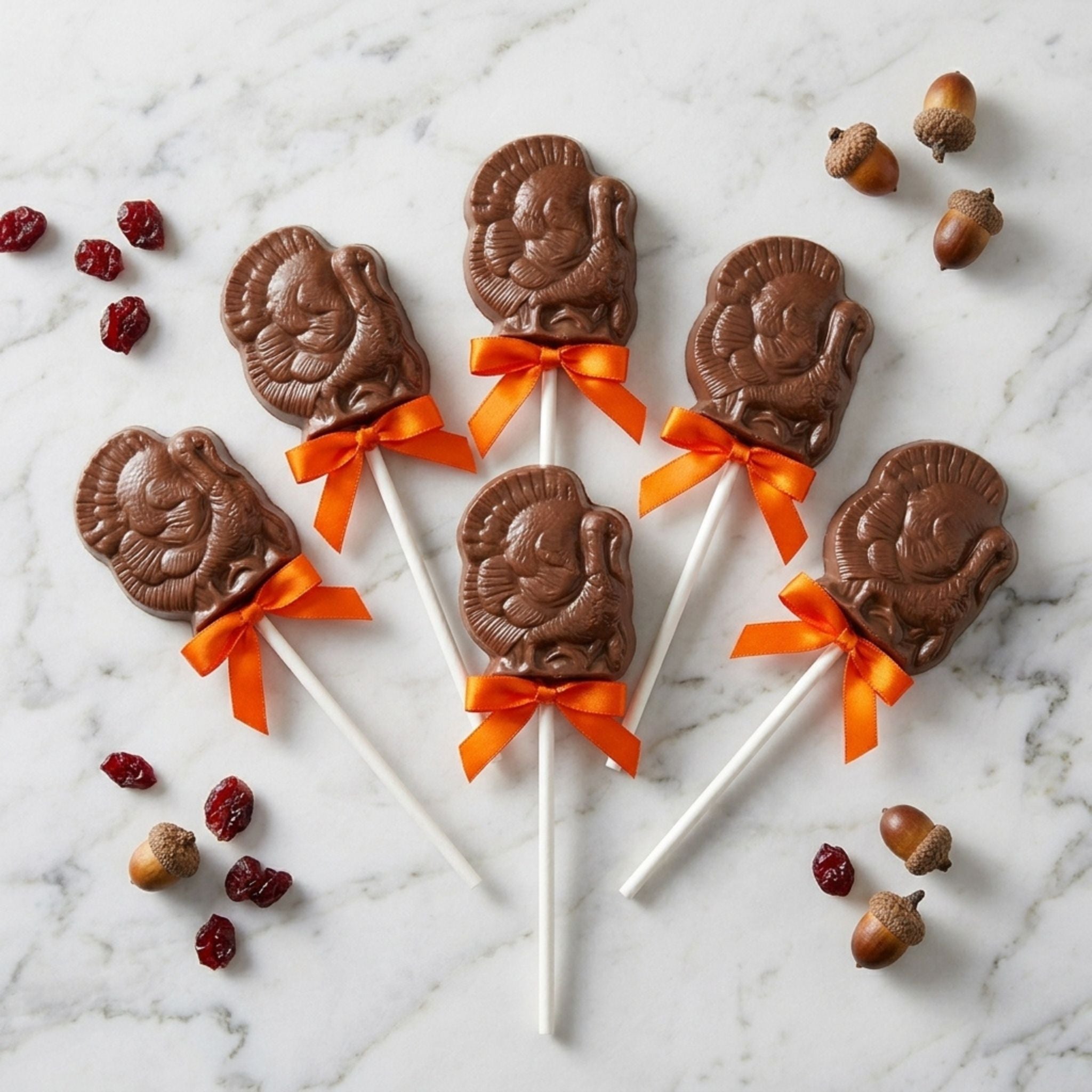 Milk Chocolate Turkey Lollipops with Bow