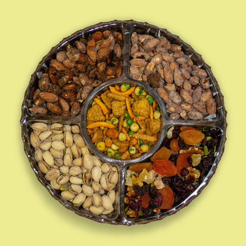 Vegan Nut Medley Gift Tray – Healthy Gourmet Snack Assortment by Sugar Plum | Reusable Tray & Vegan-Friendly Gift