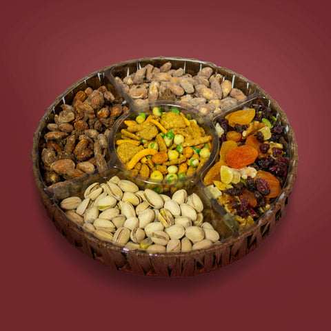 Vegan Nut Medley Gift Tray – Healthy Gourmet Snack Assortment by Sugar Plum | Reusable Tray & Vegan-Friendly Gift