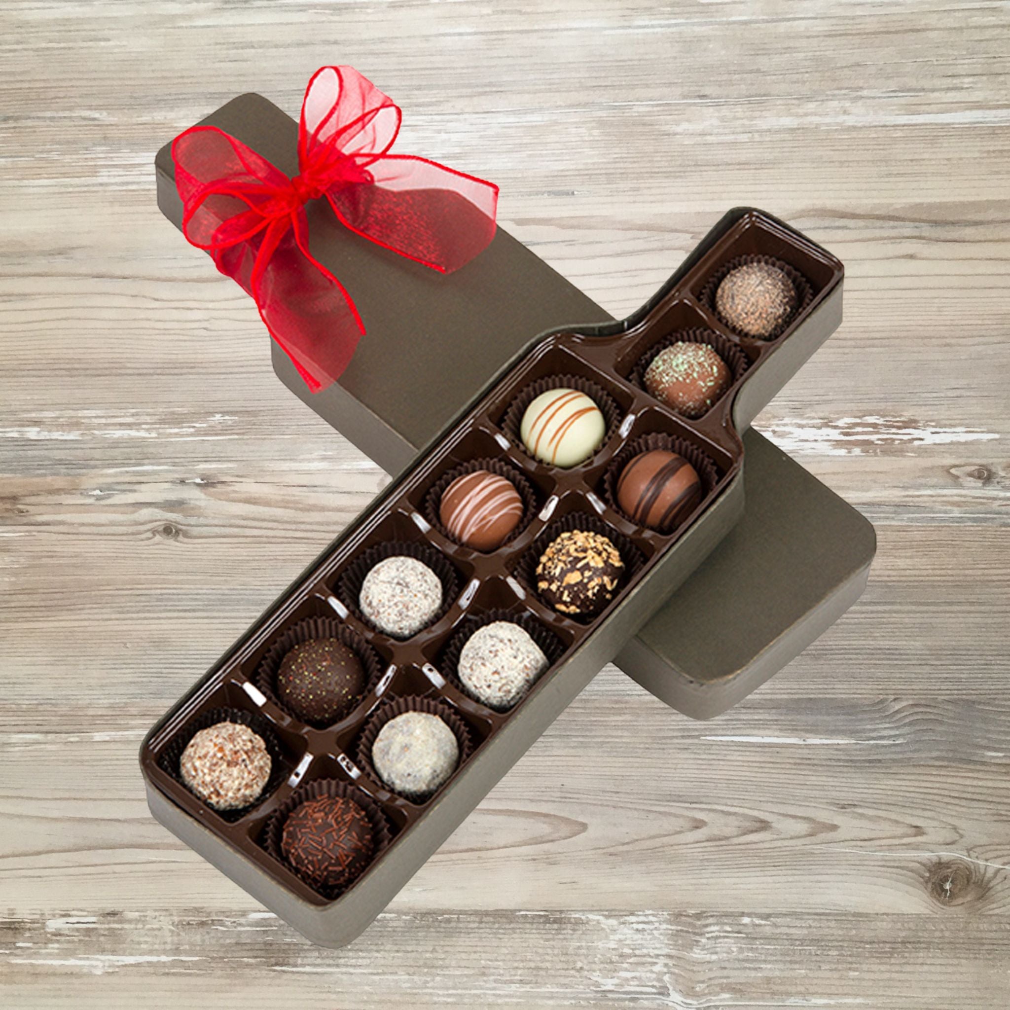 Sugar Plum Wine Bottle Gift Box of Chocolate Truffles