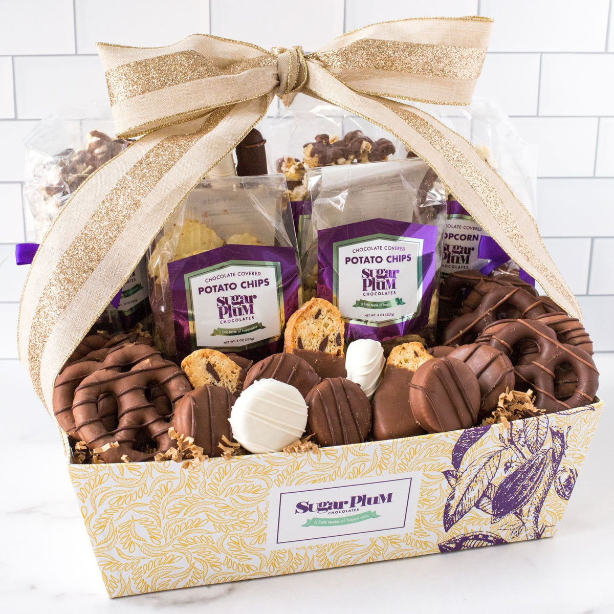 Sugar Plum Handcrafted Chocolate Gift Basket 40 Assorted Snacks