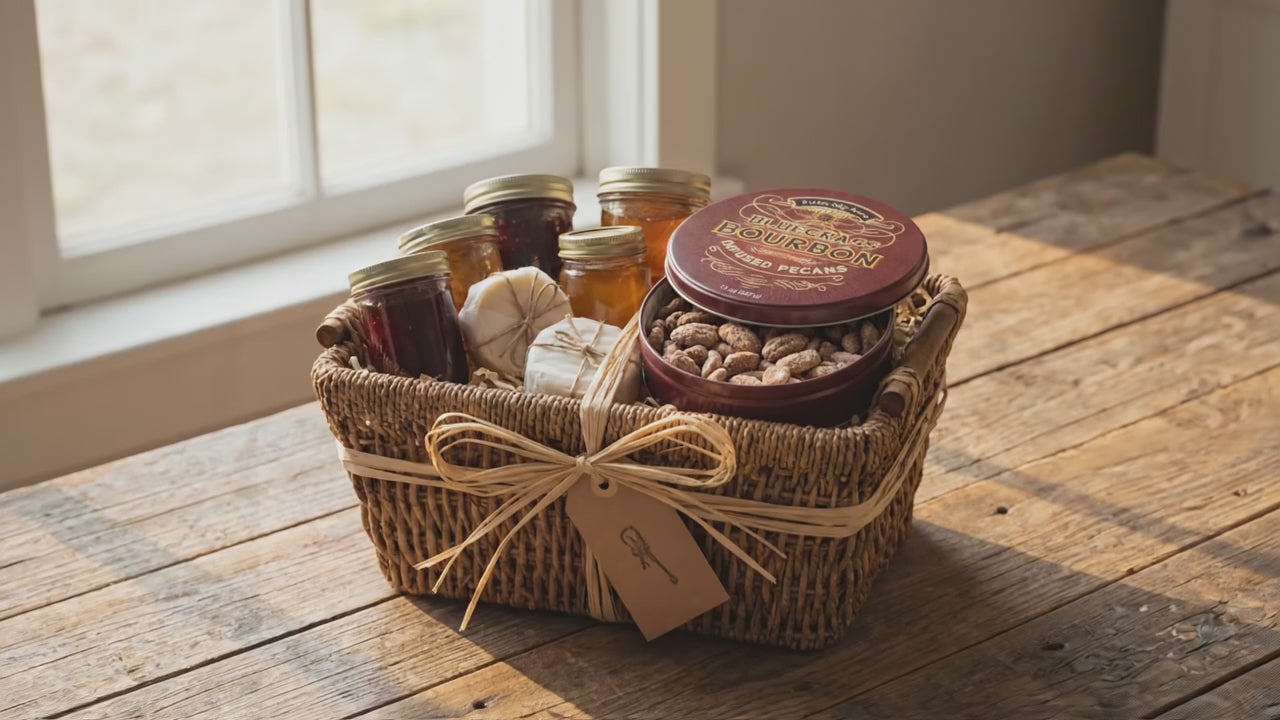 Load video: Whiskey Ridge Reserve Bluegrass Bourbon Pecans Video