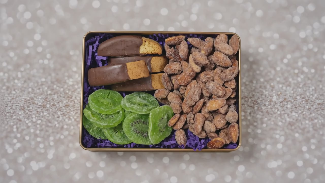 Load video: Sugar Plum Chocolate Biscotti Dried Fruit Nut Gift Video