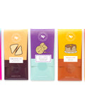 Nostalgic Chocolate Bars 10-Pack in vibrant wrappers featuring unique childhood-inspired flavor designs
