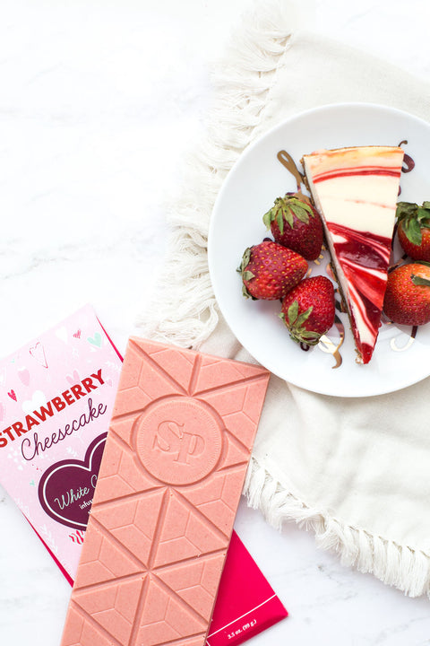 Strawberry Cheesecake Chocolate Bar Valentines Day Candy photo