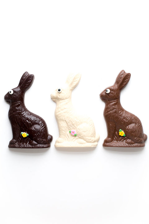 3 Bunnies - Dark, White and Chocolate.