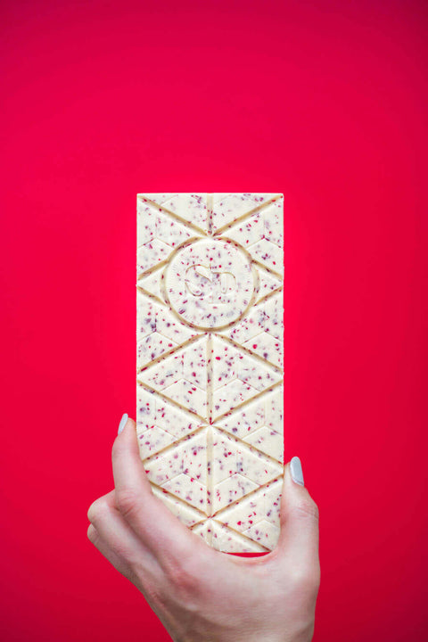 Sugar Plum Candy Cane White Chocolate Bar photo