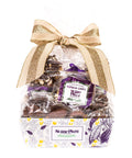Sugar Plum Chocolate Mountain Gift Basket with Big Gold Ribbon