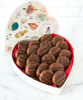 Valentine’s Day Milk Chocolate-Covered Peanut Butter Cracker Cookies with Heart-like package.