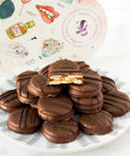 Milk Chocolate filled with Peanut Butter Cookies on a plate - Sugar Plum Chocolates
