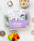 Sugar Plum Gourmet Easter Egg Hunt Package with a Bowl of Pastel Eggs and Colorful Gummies