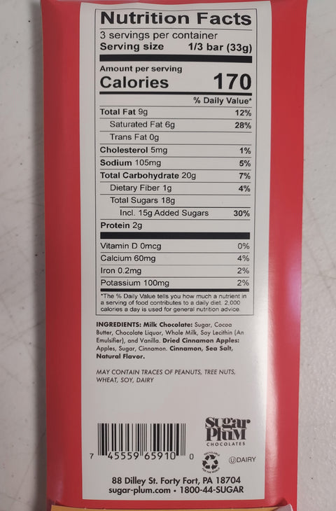 Apple Pie Bar Nutrition Facts photo