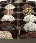 A close up of the Delicious Assorted Truffles of Sugar Plum Chocolate